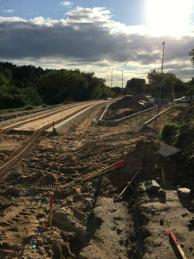 Oslo g. dviračių ir pėsčiųjų takas iki viaduko (Oslo g.) - Bike path - construction photos