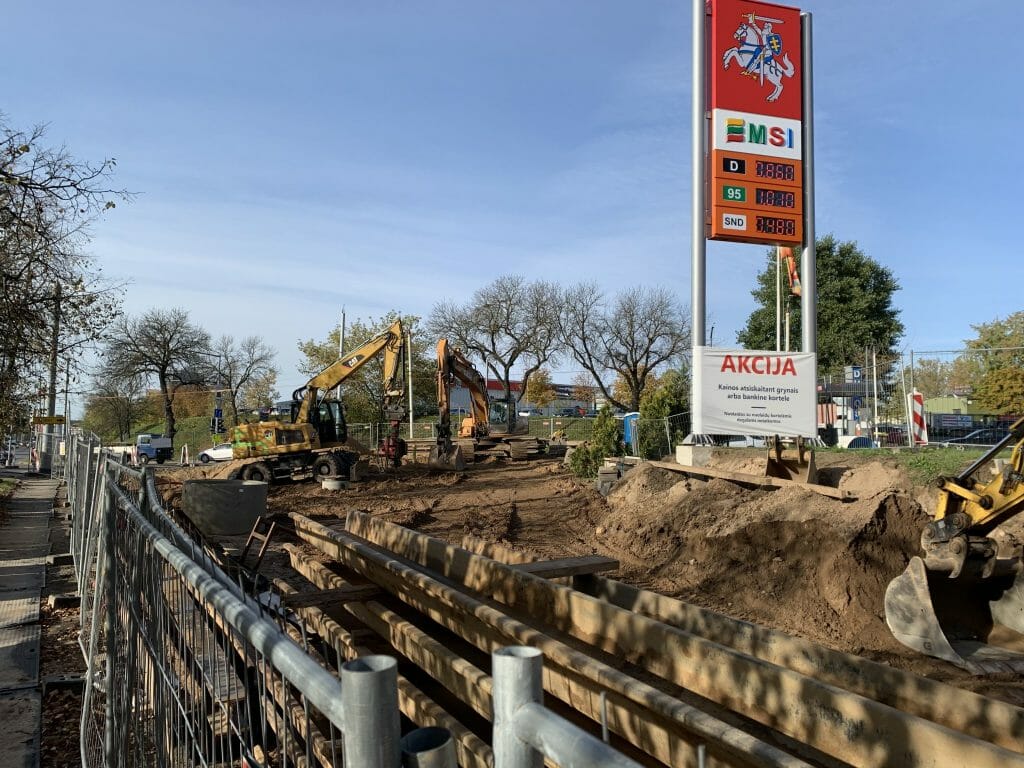 Lietaus kolektoriaus ir nuotekų valymo įrenginių rekonstrukcija ir statyba Verkių, Kareivių g. (Kareivių g.) - Distribution network - construction photos
