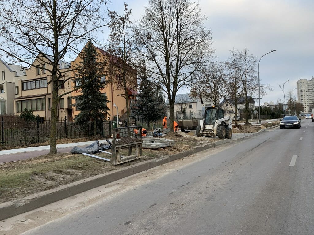 Fabijoniškių g. dviračių takas nuo Ateities g. iki Ukmergės g. (Fabijoniškių g.) - Bike path - construction photos
