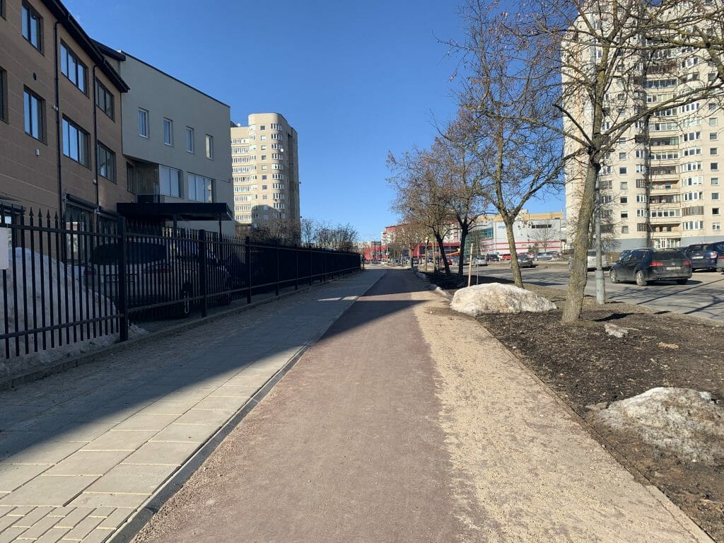 Fabijoniškių g. dviračių takas nuo Ateities g. iki Ukmergės g. (Fabijoniškių g.) - Bike path - construction photos