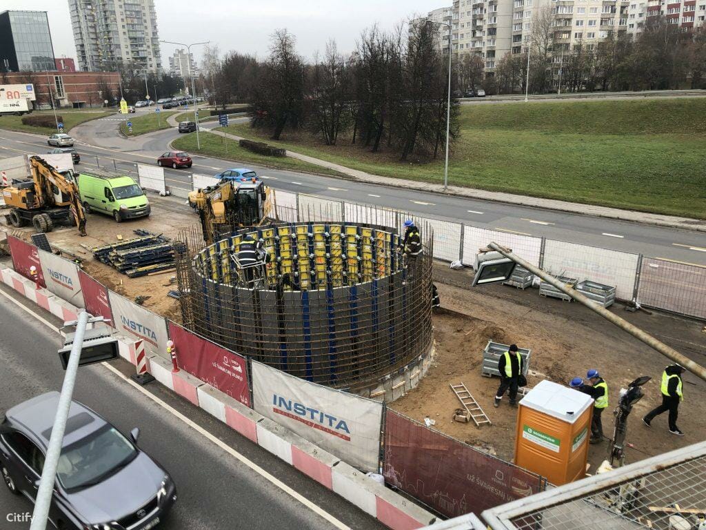 Paviršiniai nuotekų tinklai, valykla ir kaupykla Ozo g. (Šiaurinė, Ukmergės, Ozo, Miglos, Paribio, Lūšių, Elnių g.) - Izplatīšanas tīkls, Parks - būvdarbu attēli