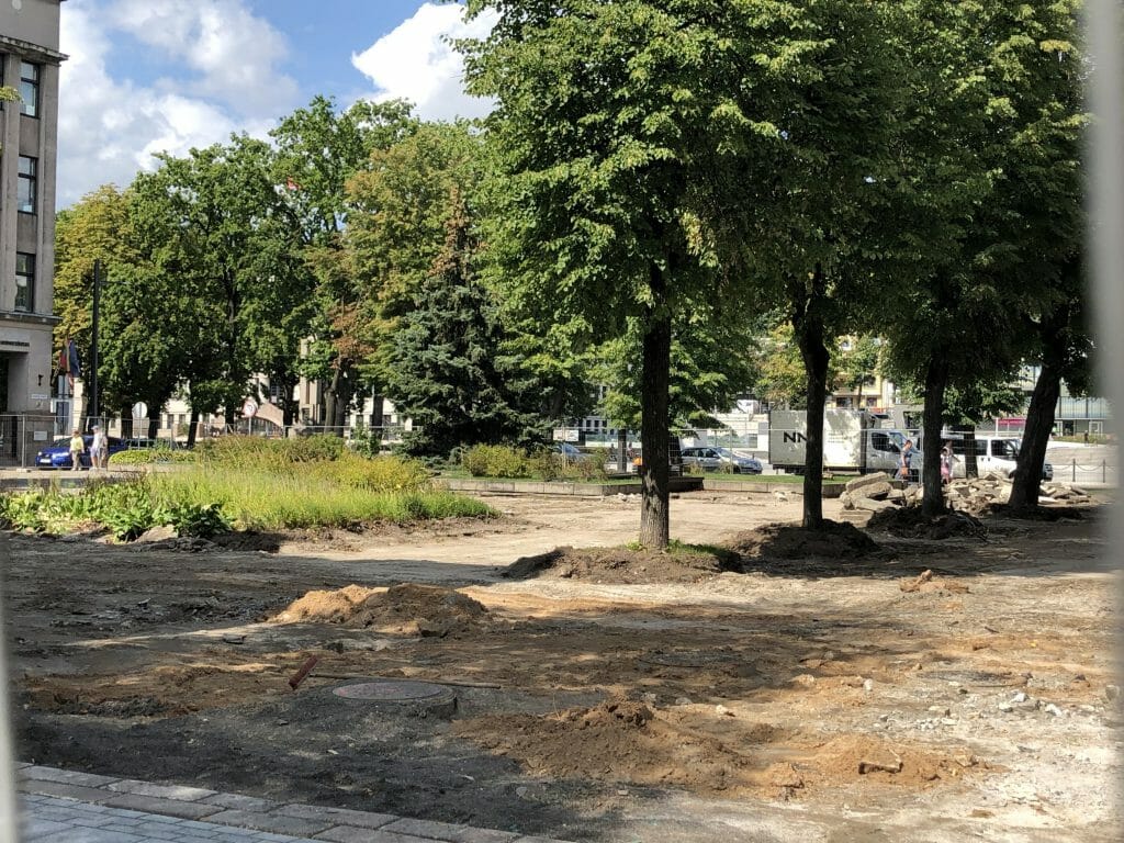 Miesto sodas (Laisvės al.) - Park - construction photos