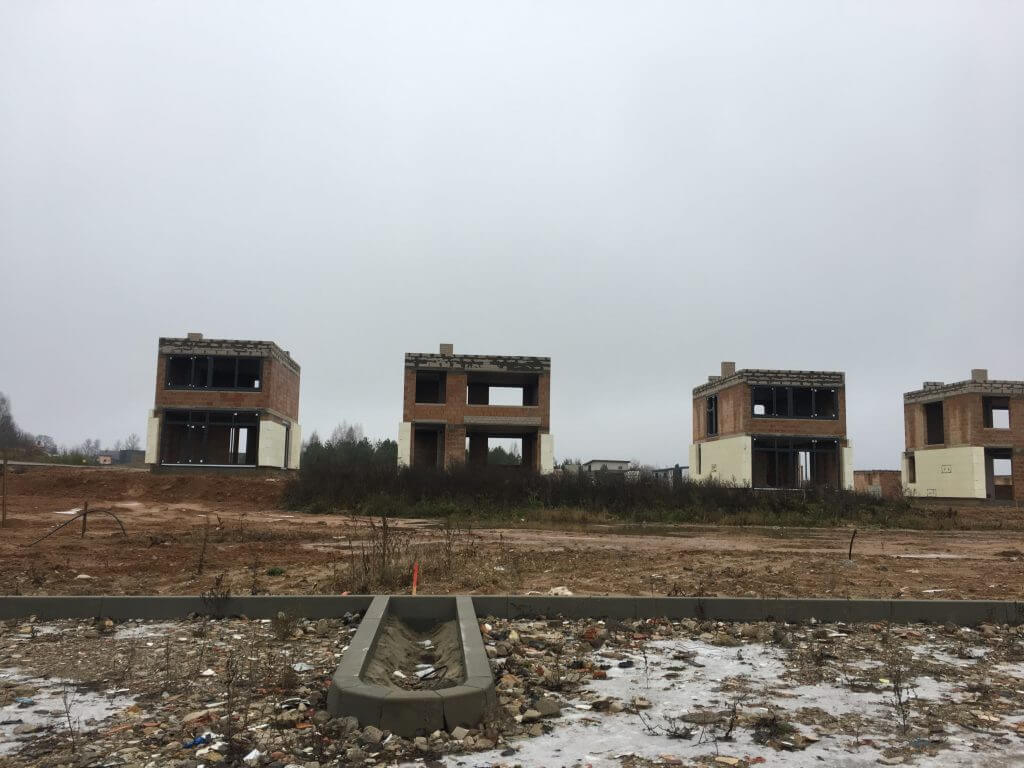 Herkaus alėjos (Notangos/Kulmo g.) - Row housing - construction photos