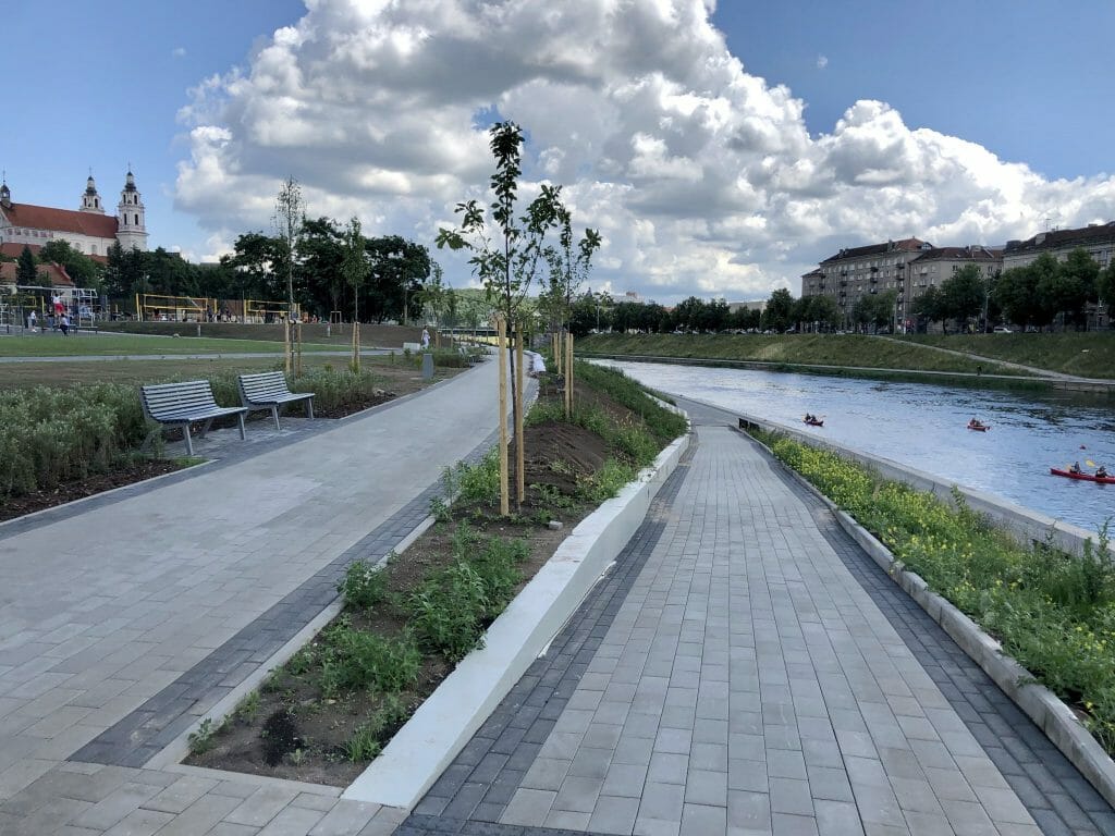 Neries dešiniosios krantinės (Upės g.) - Bike path, Sports field or court, Waterside - construction photos