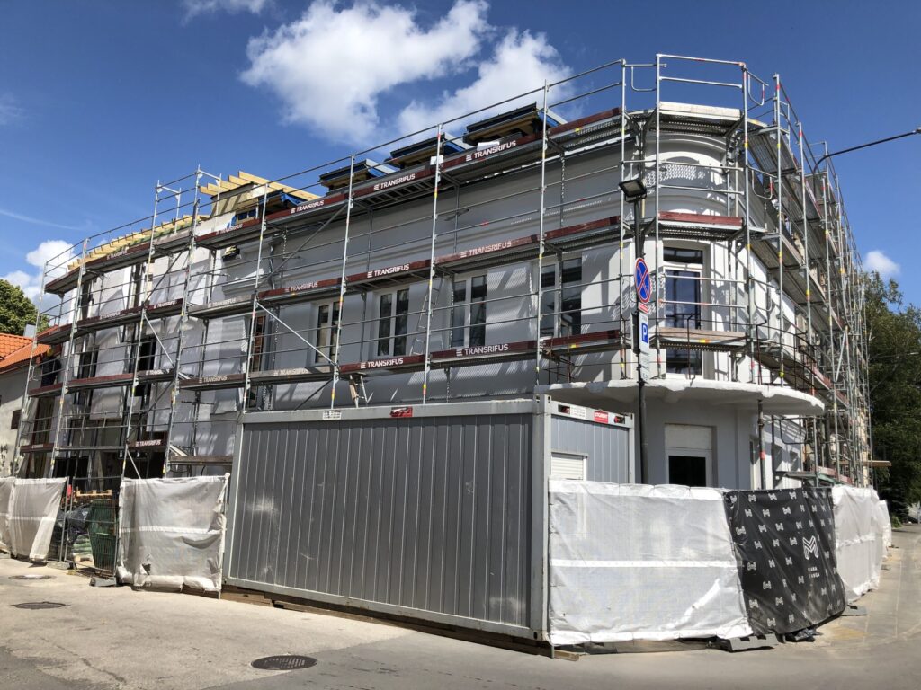 Ledainės namas (Karaliaus Mindaugo pr. 9) - Multi apartment - construction photos