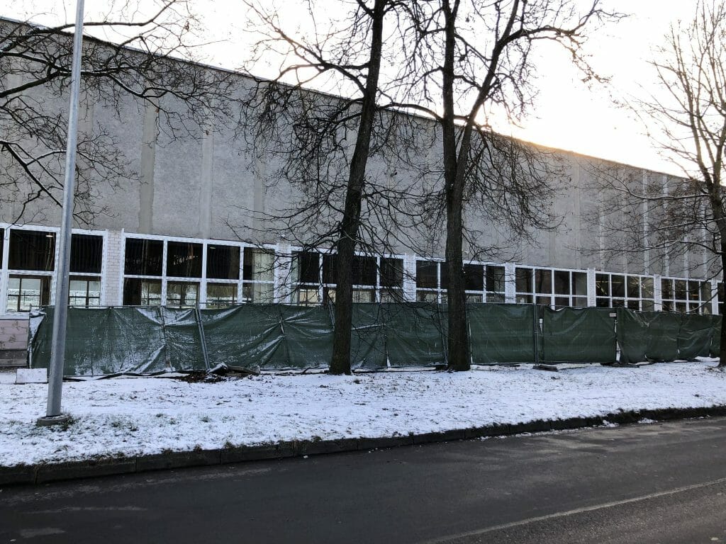 Naujamiesčio lengvosios atletikos maniežas (Žemaitės g. 6) - Sports arena - construction photos