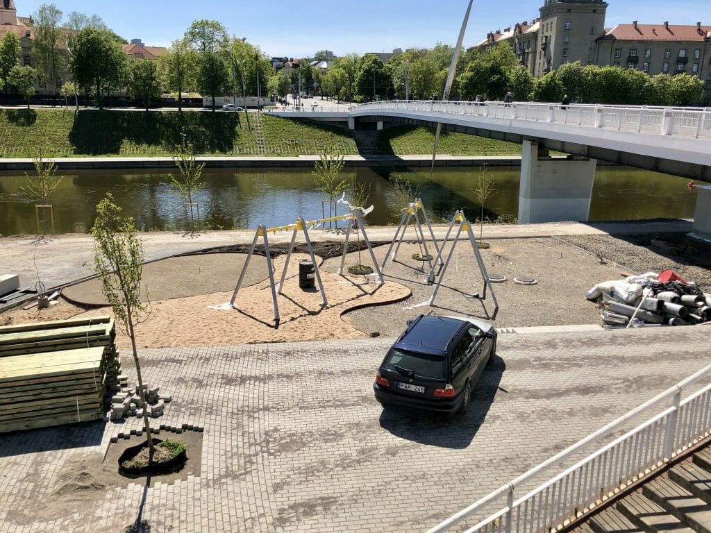 Neries dešiniosios krantinės (Upės g.) - Bike path, Sports field or court, Waterside - construction photos