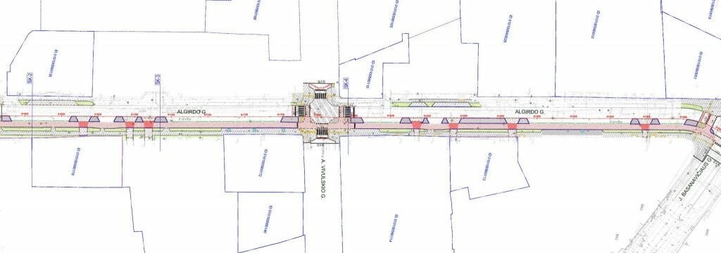 Algirdo g. dviračių takas (Algirdo g.) - Jalgrattatee, Tänav - visuaalne