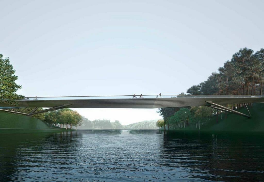 Užvingio salos tiltas (Kazimiero Jelskio g.) - Bike path, Bridge - visualization