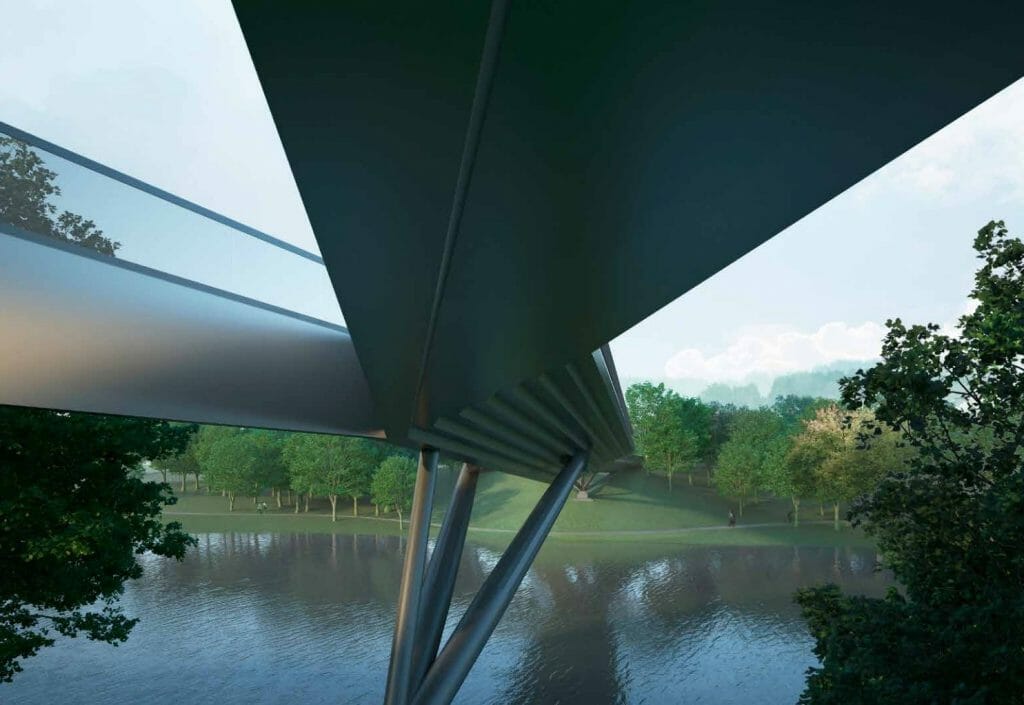 Užvingio salos tiltas (Kazimiero Jelskio g.) - Bike path, Bridge - visualization