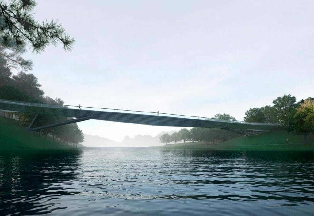 Užvingio salos tiltas (Kazimiero Jelskio g.) - Bike path, Bridge - visualization