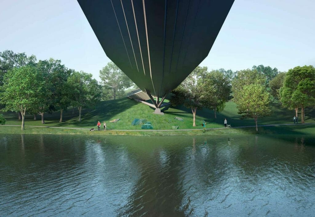 Užvingio salos tiltas (Kazimiero Jelskio g.) - Bike path, Bridge - visualization