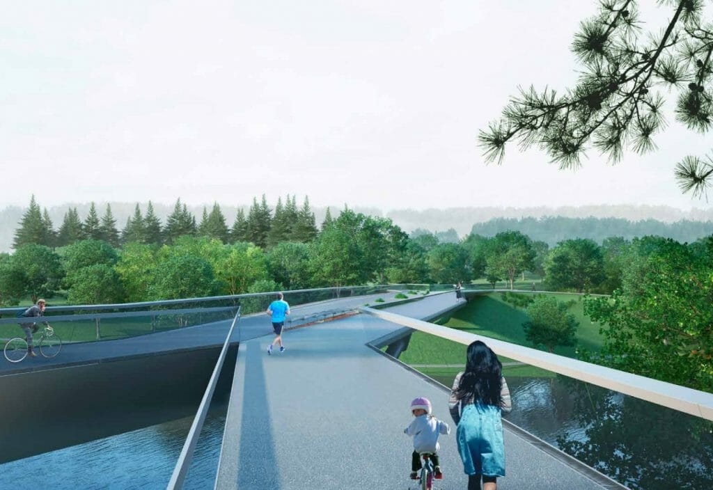 Užvingio salos tiltas (Kazimiero Jelskio g.) - Bike path, Bridge - visualization