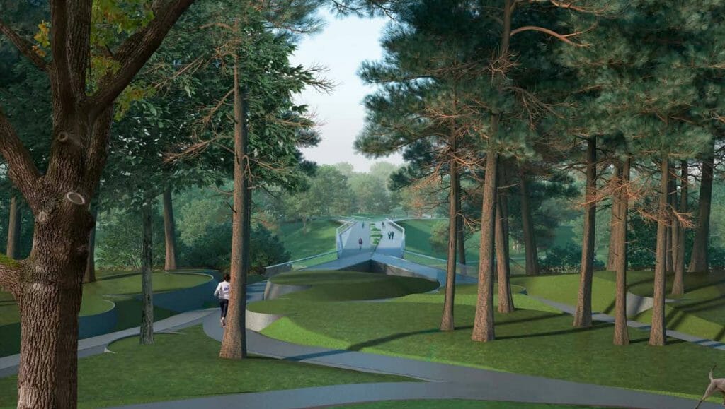 Užvingio salos tiltas (Kazimiero Jelskio g.) - Bike path, Bridge - visualization