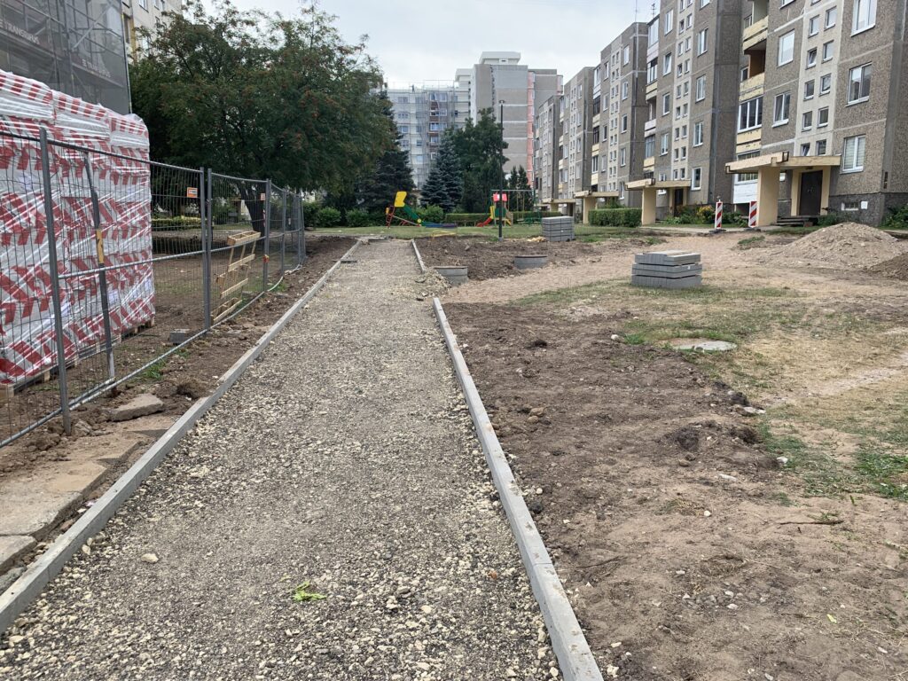 Pėsčiųjų takas tarp Ukmergės ir S. Žukausko gatvių (Ukmergės g., S. Žukausko g.) - Pedestrian path - construction photos