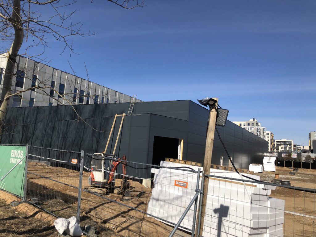 IKI Pilaitės pr. parduotuvė ir administracinis (Pilaitės pr. 42) - Food store, Office center - construction photos