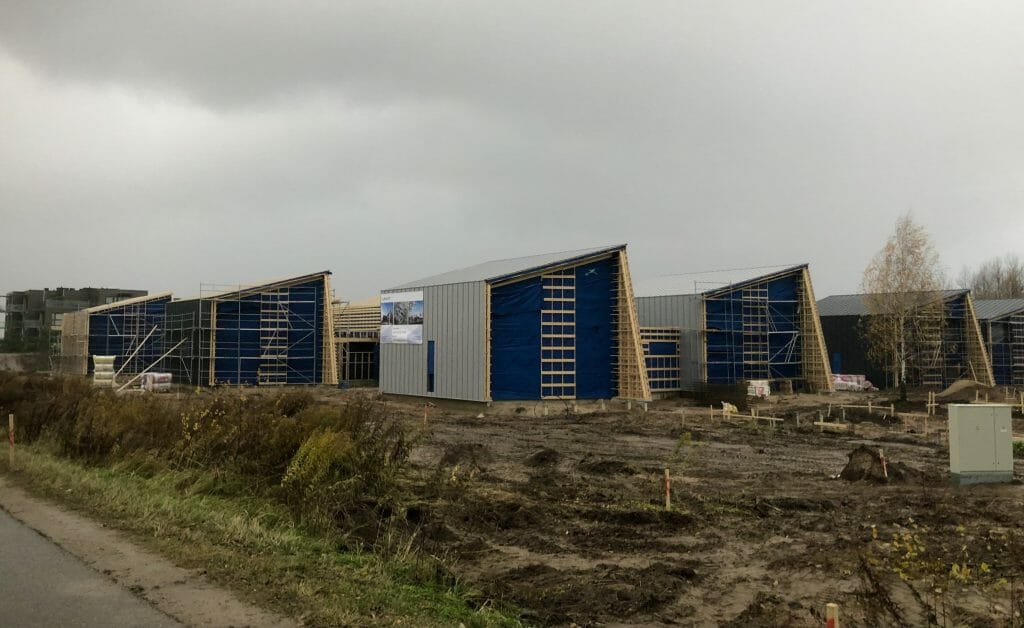 Kalno 77 (Kalno g. 73, 75, 77, 79, 83, 85, 87, Sokiškių g. 2, 4) - Privātmāju kopienas, Rindu mājas - būvdarbu attēli