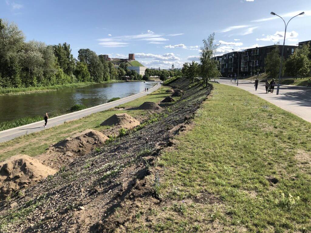 Neries dešiniosios krantinės (Upės g.) - Bike path, Sports field or court, Waterside - construction photos