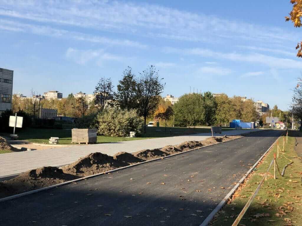 Pėsčiųjų ir dviračių takas nuo Justiniškių g. iki Pilaitės pr. (Laisvės pr.) - Bike path - construction photos
