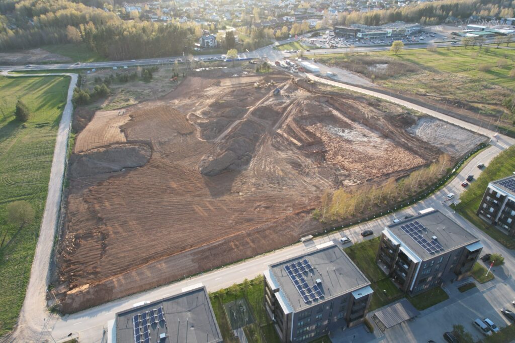 Prekybos parkas "Una" (Dangeručio g. 1) - Shopping center - construction photos