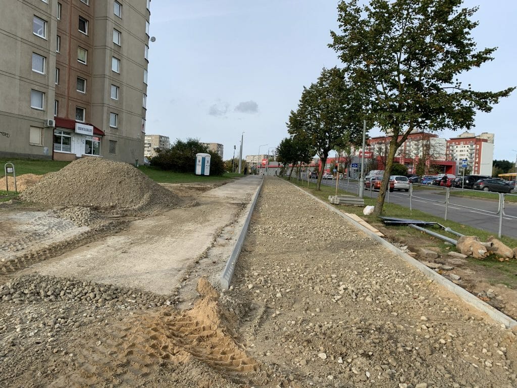 Fabijoniškių g. dviračių takas nuo Ateities g. iki Ukmergės g. (Fabijoniškių g.) - Bike path - construction photos