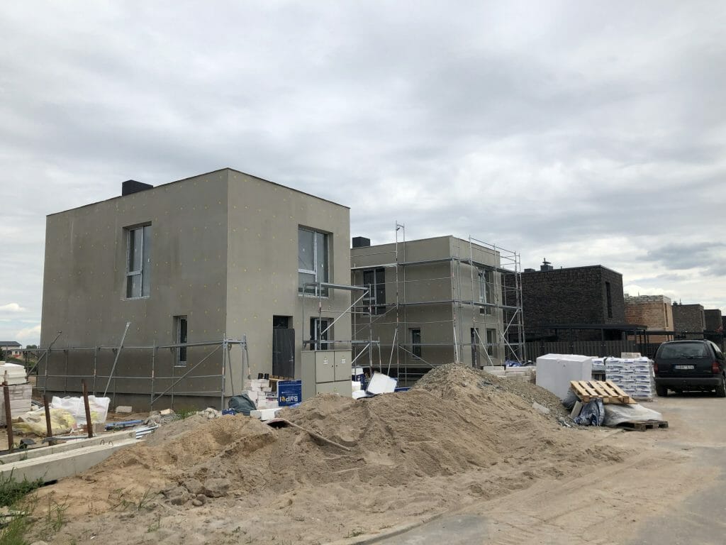 Herkaus alėjos (Notangos/Kulmo g.) - Row housing - construction photos