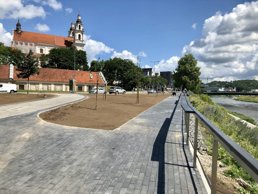 Neries dešiniosios krantinės (Upės g.) - Bike path, Sports field or court, Waterside - construction photos