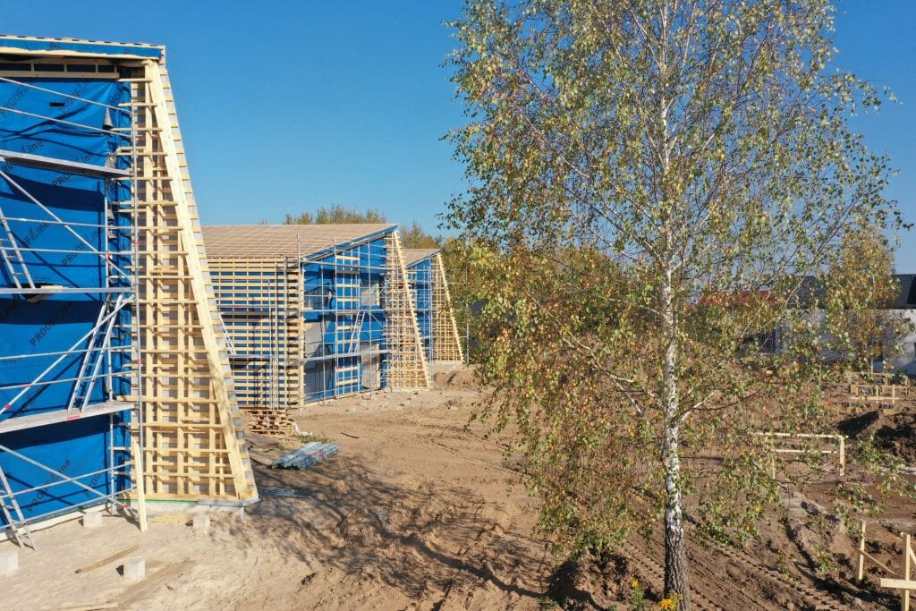 Kalno 77 (Kalno g. 73, 75, 77, 79, 83, 85, 87, Sokiškių g. 2, 4) - Privātmāju kopienas, Rindu mājas - būvdarbu attēli