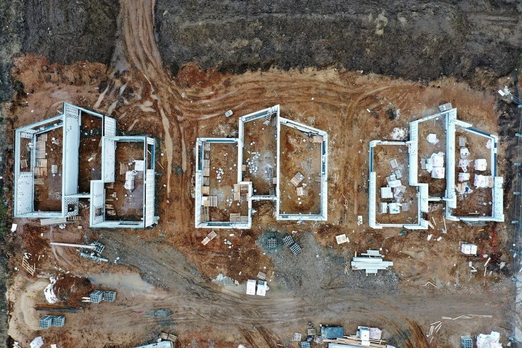 Kalnėnų TRIO 1-2 etapai (Albanų g. 12, 14) - Row housing - construction photos