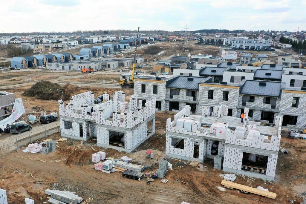 Kalnėnų TRIO 1-2 etapai (Albanų g. 12, 14) - Row housing - construction photos