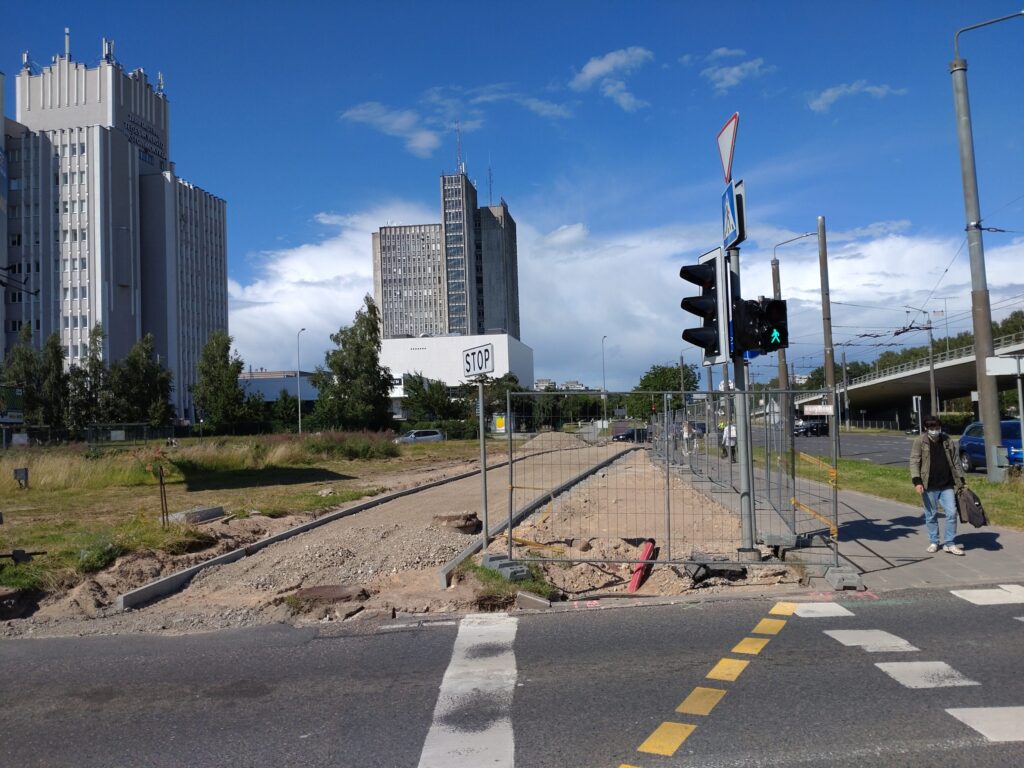 T. Narbuto g. dviračių takas ir viešojo transporto juosta (T. Narbuto g.) - Bike path - construction photos