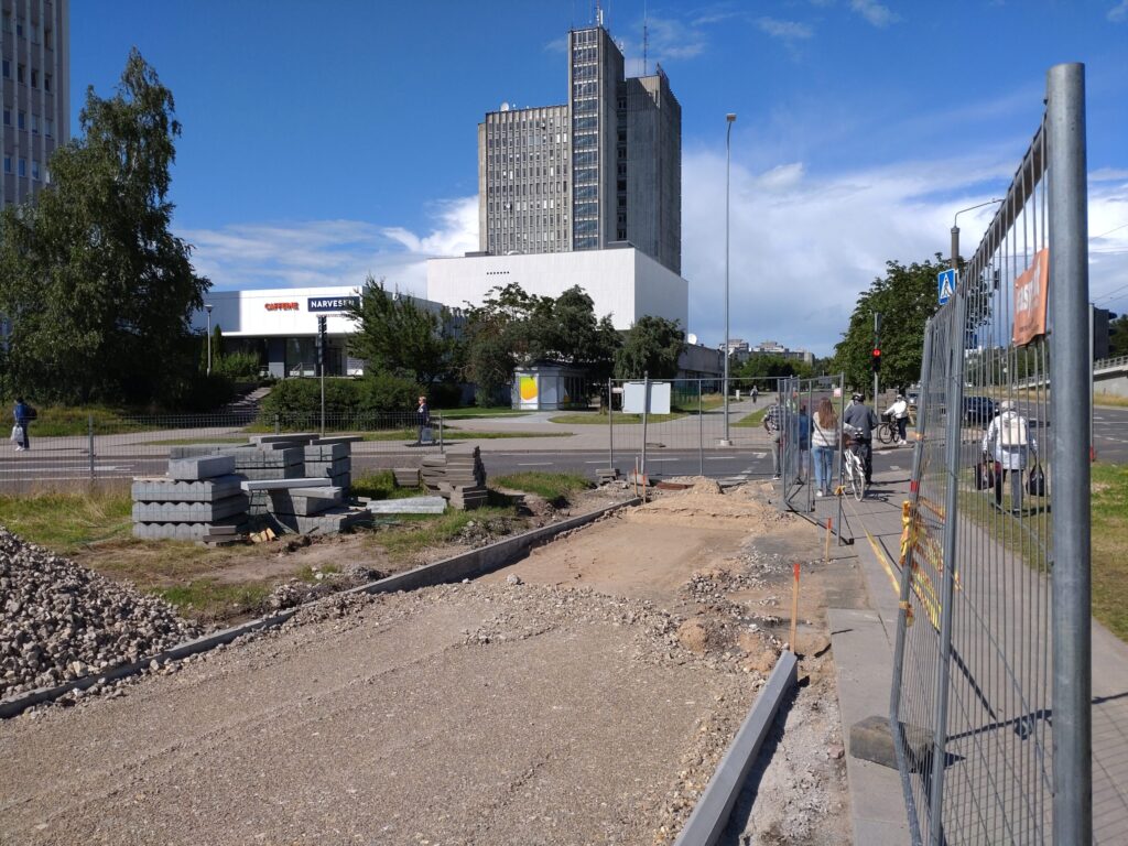 T. Narbuto g. dviračių takas ir viešojo transporto juosta (T. Narbuto g.) - Bike path - construction photos