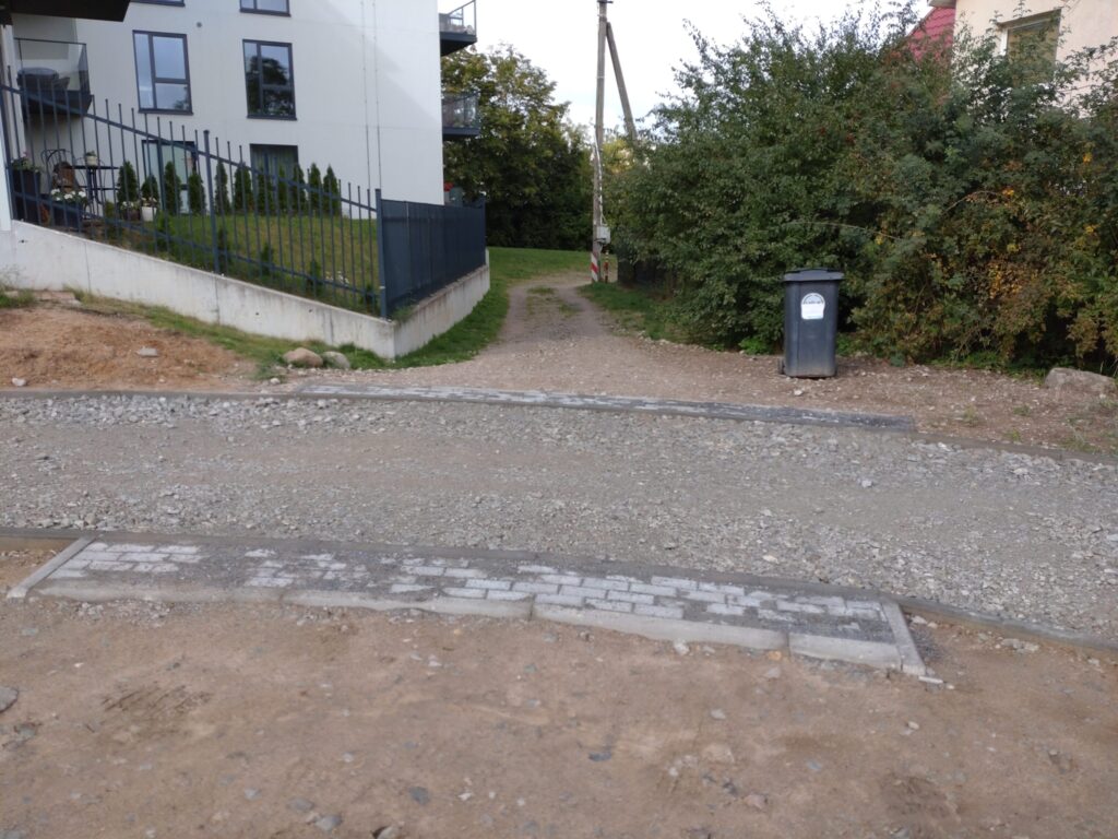 Pėsčiųjų takas nuo Manufaktūrų g. iki Vilnios (Manufaktūrų g.) - Pedestrian path - construction photos