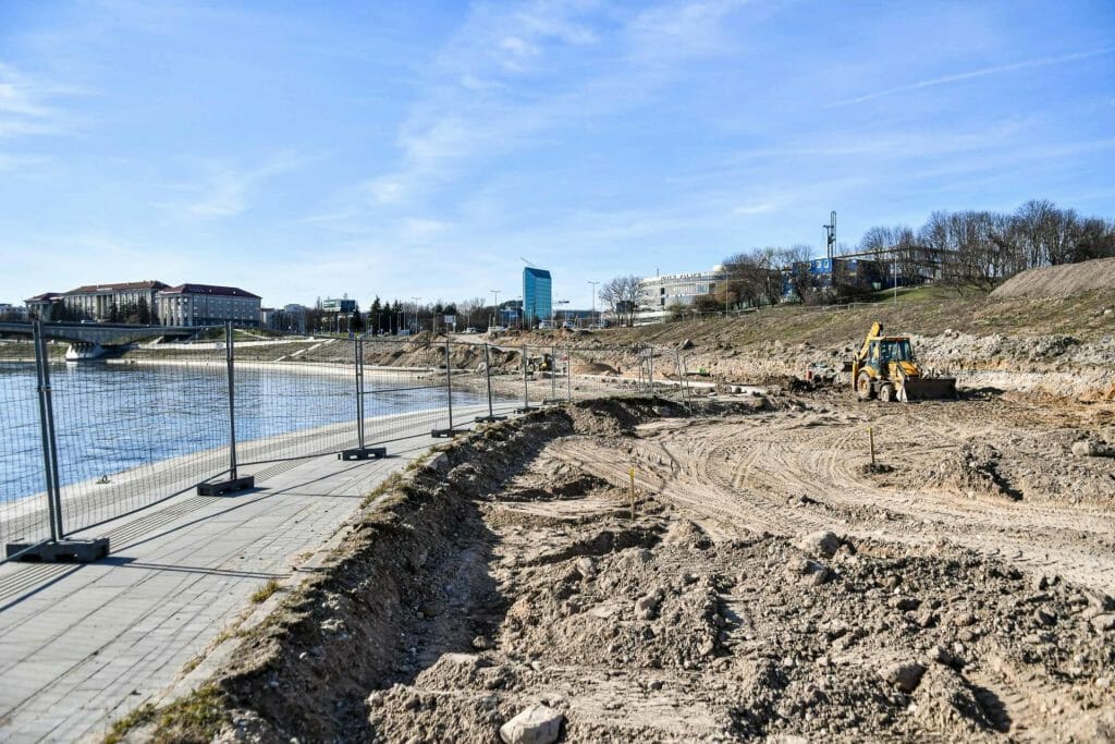Neries dešiniosios krantinės (Upės g.) - Bike path, Sports field or court, Waterside - construction photos
