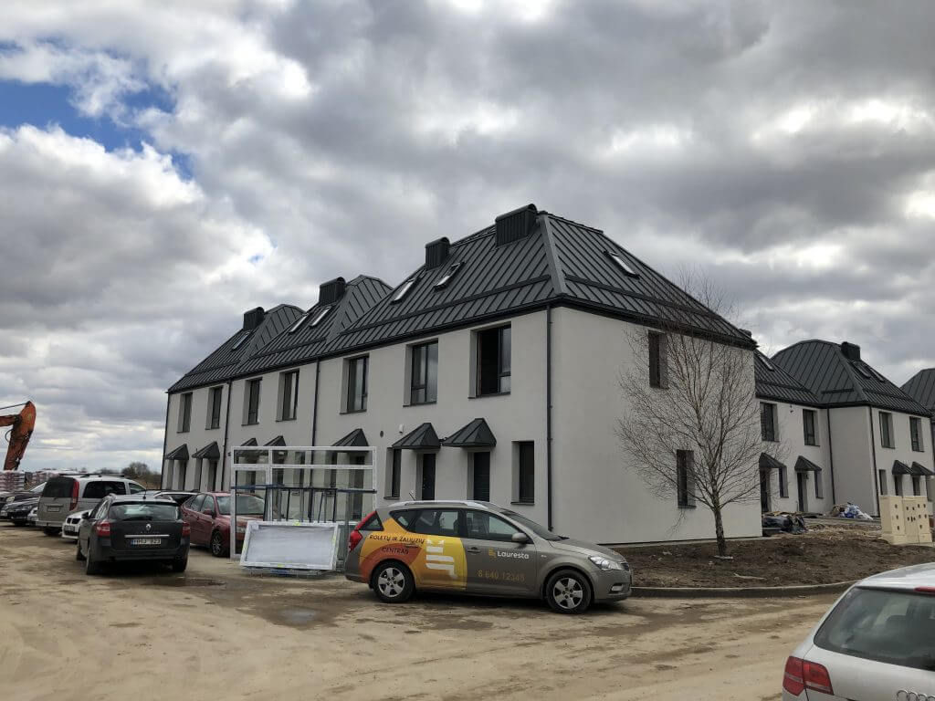 Rytinė žvaigždė (Valonų g. 13) - Row housing - construction photos