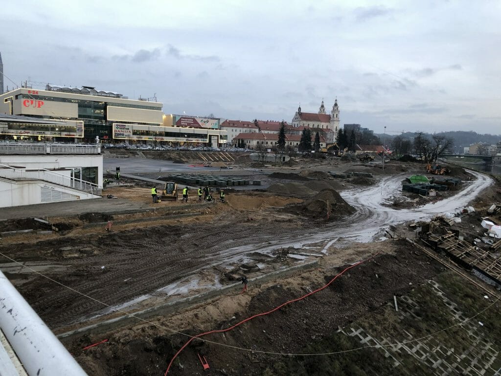 Neries dešiniosios krantinės (Upės g.) - Bike path, Sports field or court, Waterside - construction photos