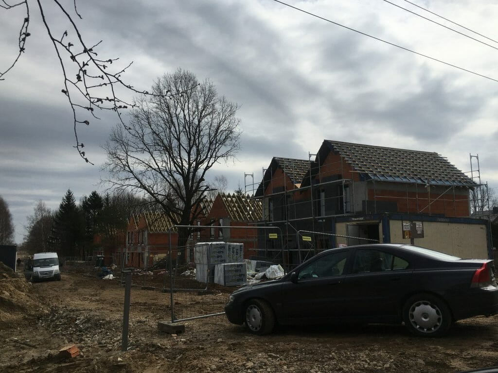 Ąžuolo kvartalas 1 etapas (Bernotų g. 1, Bernotų g. 17, Lavoriškių g. 1, Karmazinų g. 2) - Row housing - construction photos