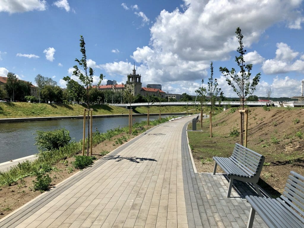 Neries dešiniosios krantinės (Upės g.) - Bike path, Sports field or court, Waterside - construction photos