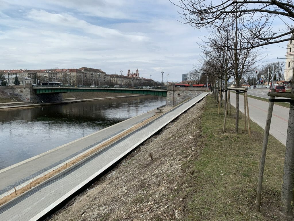 Neries dešiniosios krantinės (Upės g.) - Bike path, Sports field or court, Waterside - construction photos