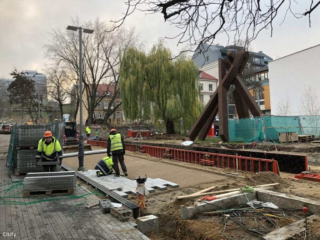 Vingrių šaltinių skveras (Vingrių g.) - Square - construction photos