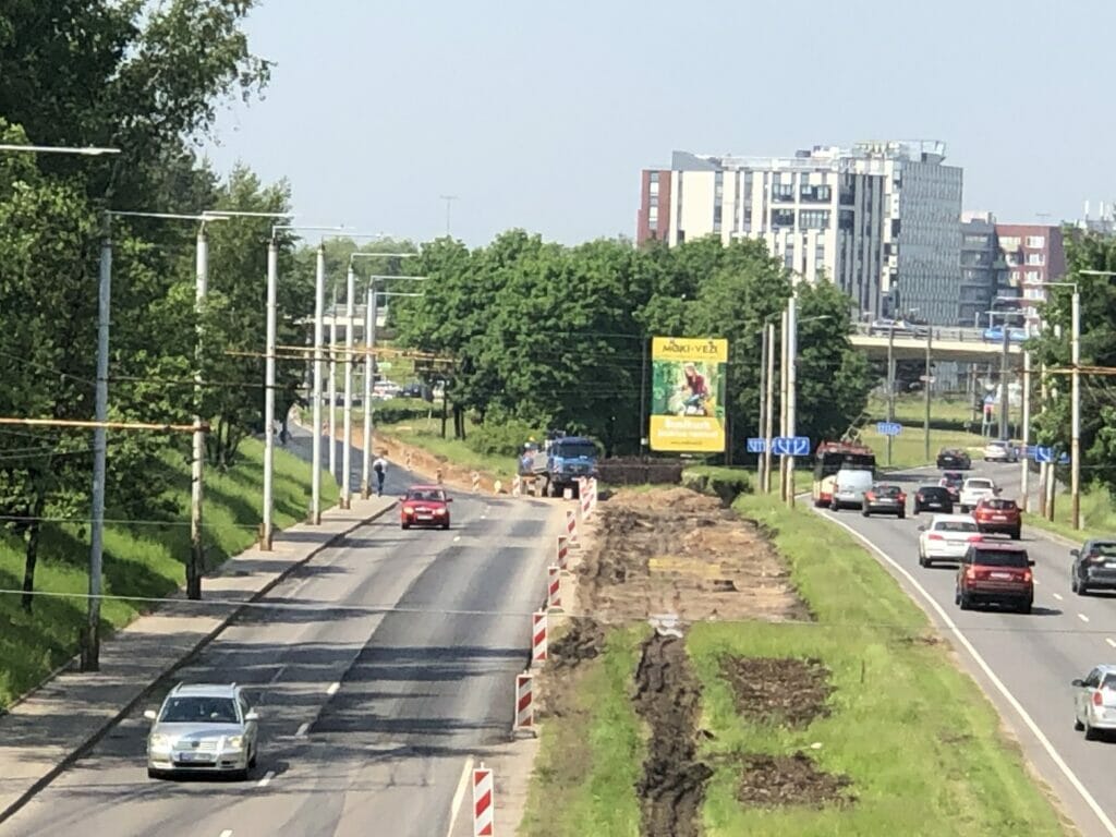 T. Narbuto g. dviračių takas ir viešojo transporto juosta (T. Narbuto g.) - Bike path - construction photos