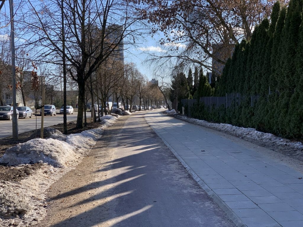 Fabijoniškių g. dviračių takas nuo Ateities g. iki Ukmergės g. (Fabijoniškių g.) - Bike path - construction photos