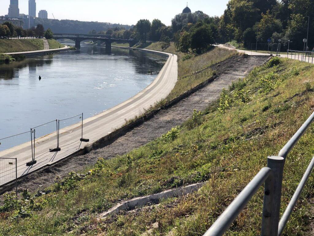 Neries dešiniosios krantinės (Upės g.) - Bike path, Sports field or court, Waterside - construction photos
