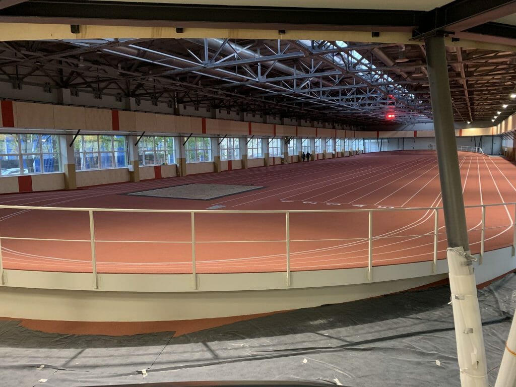 Naujamiesčio lengvosios atletikos maniežas (Žemaitės g. 6) - Sports arena - construction photos