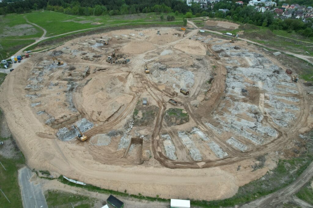Daugiafunkcis sveikatinimo, ugdymo, švietimo, kultūros ir užimtumo kompleksas 1 etapas (stadionas) (Ozo g. 27) - Stadium - construction photos