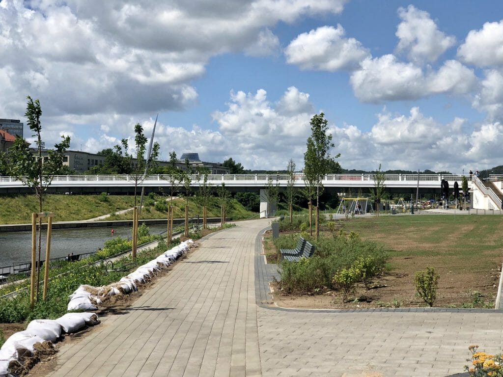 Neries dešiniosios krantinės (Upės g.) - Bike path, Sports field or court, Waterside - construction photos