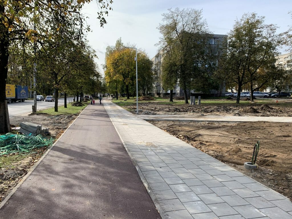 Žirmūnų trikampio modernizavimas (Tuskulėnų g.) - Bike path, Pedestrian path - construction photos