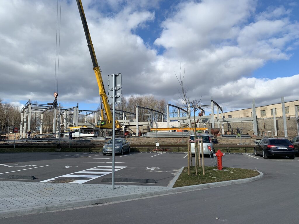 Vakarų Lietuvos Skaitmeninių inovacijų centras (Liepų g. 83) - Biroju centrs - būvdarbu attēli