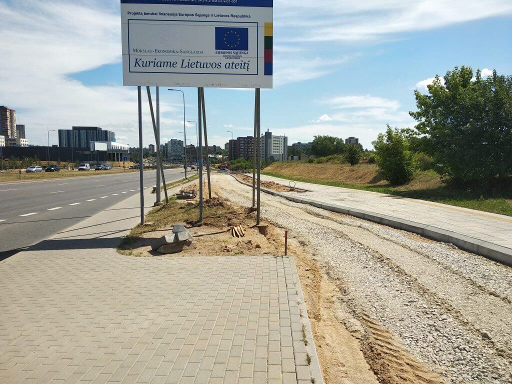 Pilaitės pr. dviračių takas (Pilaitės pr.) - Bike path - construction photos