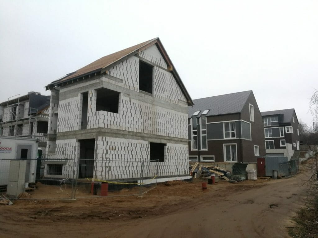 Šeškinės Ozo namai (Šeškinės sodų g. 19, 19A, 21, 21A, 23, 23A) - Row housing - construction photos